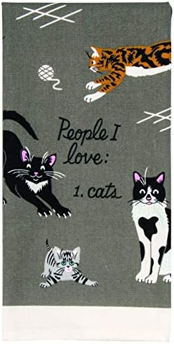 Amazon Com Blue Q Dish Towel People I Love Cats 100 Cotton Funny And Functional Screen Printed In Rich Vibrant Colors Measures 28 H X 21 W Home Kitchen