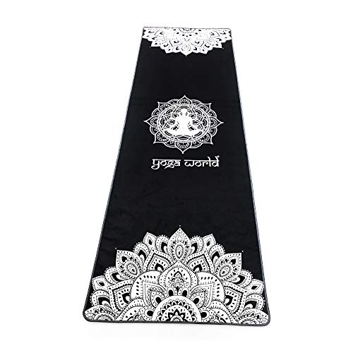Yoga World Yoga Towel - Thick, Soft, Sweat Absorbent, Nonslip Exercise cloth Made with Microfiber Fabric - For Bikram, Pilates, Beach & Home Workout - Machine-Washable - 72 x 24 