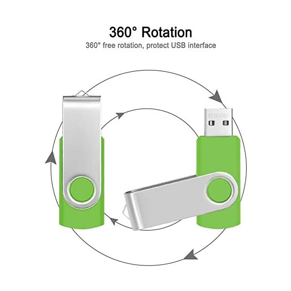 32 GB USB Stick 10 Stück Memory Sticks - Tragbar Grün Speicherstick 32GB USB 2.0 Flash Laufwerk - Einklappbarer Grün… – Bild 8
