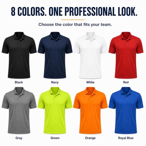 Polos de trabajo personalizados, con logo de empresa, imagen o texto miniatura 3