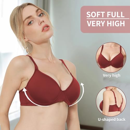 3PC Pack Women Push Up Bra Everyday Underwear Comfortable Lingerie Bralette with Support Anti-Sag - Image 4
