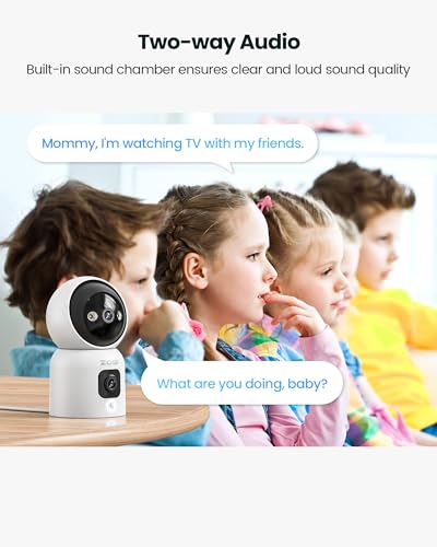 ZOSI 2-in-1 2K Indoor WiFi Camera, 360° Dual-Lens Dual Views Home Security Baby/Elder/Pet Monitor with APP, 2.4G/5G Dual-Band Wi-Fi CCTV Camera, Click/Gesture Calling, Person Motion Detection, C528 - Image 5