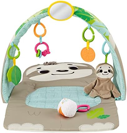 Fisher-Price Ready to Hang Sensory Sloth Gym, infant activity mat with toys for tummy time and play