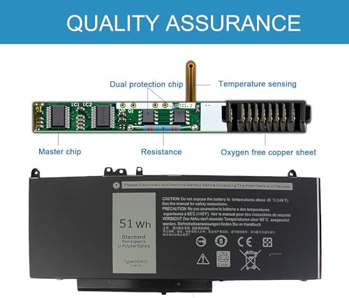 Image of G5M10 Battery for Dell Latitude 14 15 E5450 E5550 E5250 P48G001 Series, 15.6 inch, WYJC2 0WYJC2 8V5GX R9XM9 1KY05 08V5GX VMKXM 5XFWC PF59Y TXF9M 7V69Y 451-BBLN 451-BBLL 451-BBLK 080-854-0066 (G5M10)
