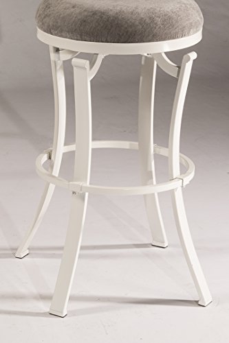 Hillsdale Kelford Backless Swivel Stool, Counter, White/Gray - Image 3