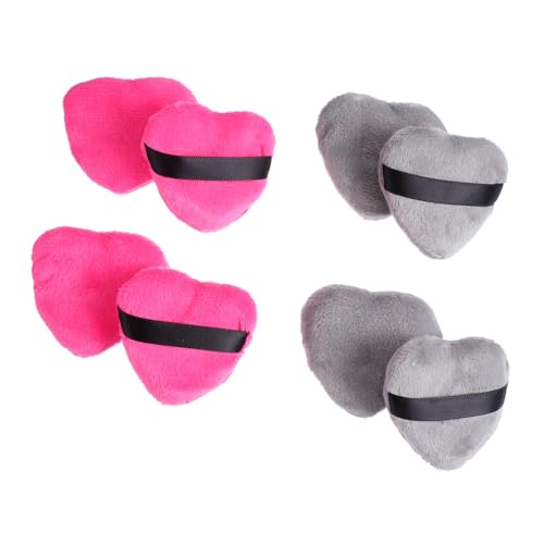 IWOWHERO 8Pcs Heart Shape Makeup Creative Soft Cosmetic Tool for Liquid Dry Powder Application Easy to Handle with Strap for Foundation Blush and More