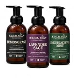 BYOB Soap Premium Foaming Hand & Body Soap 3 Pack | Gentle Non-Drying Hand & Body Soap with Organic Coconut Oil & Olive Oil | Plant Based | 3 x 350 mL (Elevated Essentials Collection)