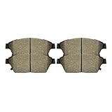 Disc Brake Pad Kit for Chevy Cruze 1.4L/1.8L 2011-2015, Sonic 1.4L/1.8L 2012-2017, Trax 1.4L 2014-2015 – 4pcs Front Black Ceramic Slotted Pads, Left & Right Side