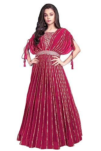 Wommaniya Impex Latest Birthday Poncho Style Anarkali Gown for Girls Wommaniya Impex Latest Birthday Poncho Style Anarkali Gown for Girls