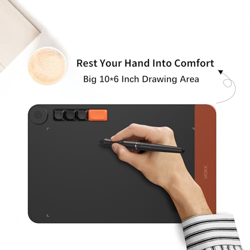 Image of VEIKK Voila L Graphics Pen Tablet 10x6 Inch Drawing Tablet with 4 Customized Keyboard Keys, with P05 Battery-Free Pen, Compatible with Windows /Mac /Linux /Android OS