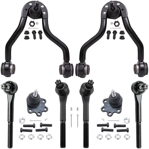 Image of Detroit Axle - 4WD Front End Kit for Chevy Tahoe Blazer GMC K1500 K2500 Suburban Yukon, Replacement 2 Upper Control Arms with Ball Joints 4 Outer Inner Tie Rods 2 Lower Ball Joints
