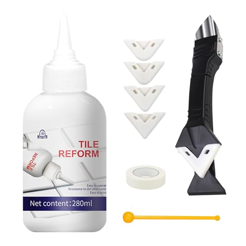 SAWENO 9.85 oz White Waterproof Silicone Caulk & Sealant Kit for Bathroom, Shower, Kitchen, Floors with Caulk Tools