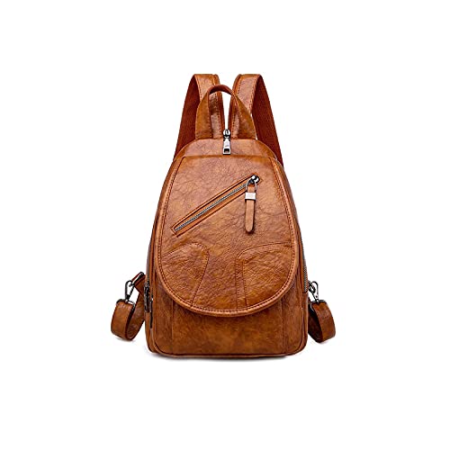 HXFFXHF ALLYLIKE Sacs à Dos pour Femme Sacs à Dos en Cuir pour Femme, Sacs à Dos pour Filles, Petit Sac à Dos Polyvalent, Cuir Souple PU (Jaune)