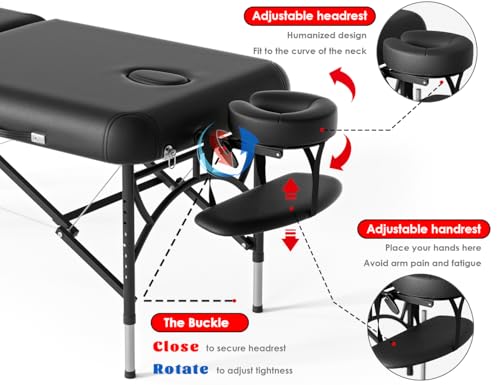 Image of CLORIS 84 inch Professional Massage Table 2 Section Portable Hold Up to 1100LBS