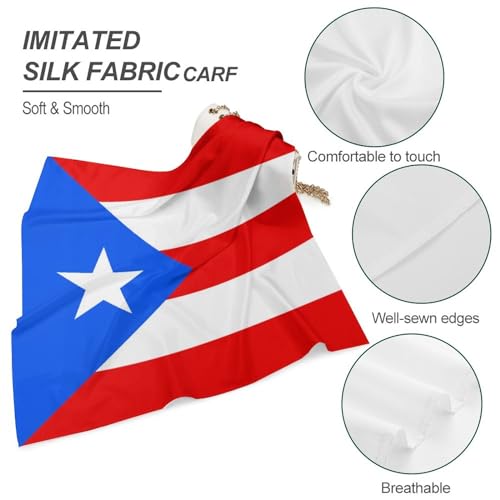 Puerto Rico Flag Stylish Bandanas For Women Satin Wrap Neck Square Scarves Women Gift4