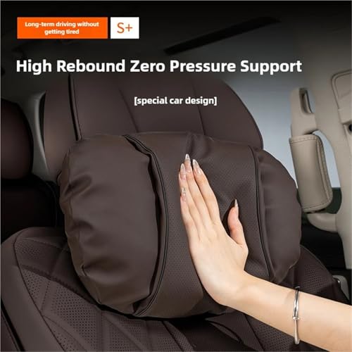 Auto Kissen Kopfstütze Autositz-Kopfstützen-Rückhaltesystem passend für Mercedes passend für Benz W205 W206 W211 W212 W213 W214(Beige)
