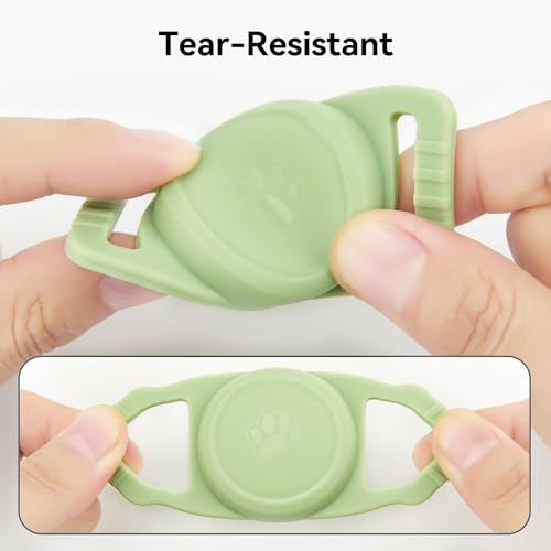 Image of GOCII for Airtag Dog Collar Holder 2 Pack,Waterproof Dog Collar Holder for Apple AirTag(Gen 1 & 2),Silicone Air Tags Case for Dog Collars(Light Green)