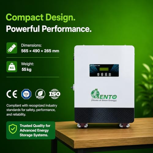 Image of Lento 2.5KVA Lithium Inverter with 100Ah LiFePO4 Battery (25.6V), Up to 6Hr 15Min Backup @400W, Pure Sine Wave, Fast Charging, Smart BMS, 5Yr Battery & 3Yr Inverter Warranty