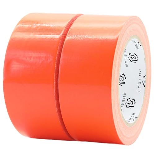 ROSEUP 2 Pack Duct Tape Heavy Duty 7.5 Mil Thickness 2 Inches x 30 Yards Flexible No Residue Waterproof and Tear by Hand Multi-Use for Indoor & Outdoor Orange