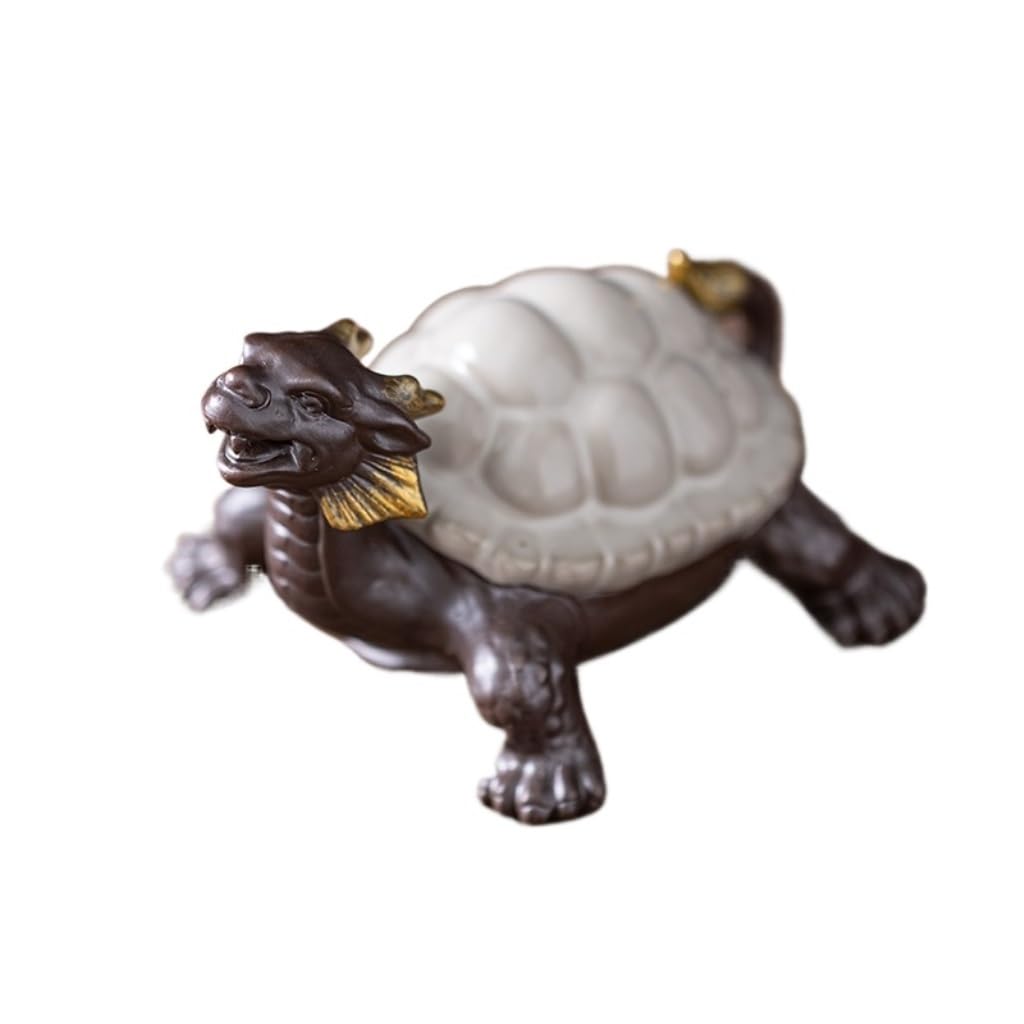CLARISSABEL Tea Pets Chinese Ceramic Tea Pet Dragon Turtle Tea Table Ornaments Home Living Room Decorations Kung Fu Tea Tray Accessories Tea Set Accessories(A)