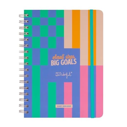 Mr.Wonderful - Agenda Basic 2024-25 Semanal - Small steps, big goals - Agenda Escolar con Organización Semanal - 4 Hojas de Pegatinas