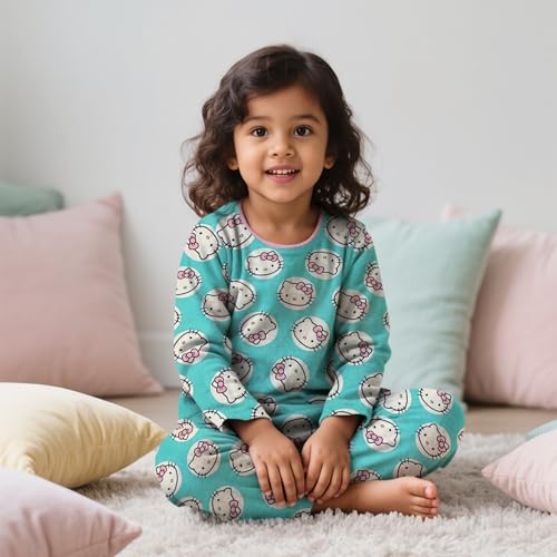 Hello Kitty Girls Pajama Pants and Sleep Shirt Sets for Kids - 2 Piece PJ Sleepwear Set for Toddler Girls - Official License2