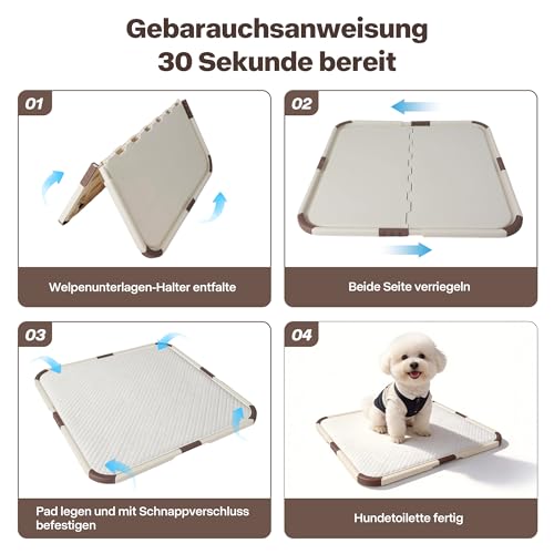 Pet Prime Welpen-Padhalter, tragbare Welpentöpfchen-Schale, Schutz vor auslaufenden Pads, tragbare Urin-Schale für die Welpenerziehung, für Pads mit Einer Größe von 53 x 53 cm oder größer