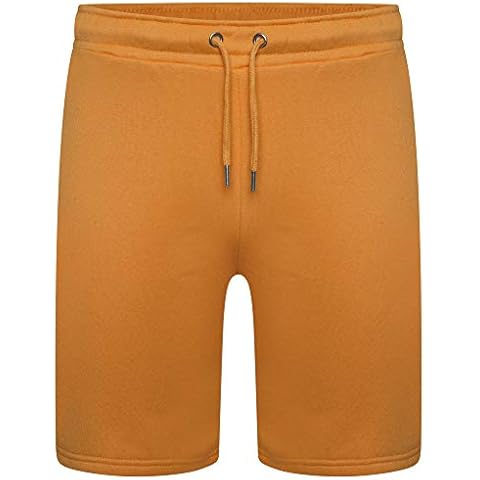 MENS PLAIN JERSEY SHORTS MENS PYJAMA SHORTS BOTTOMS PJ (ORANGE MEDIUM) Cover