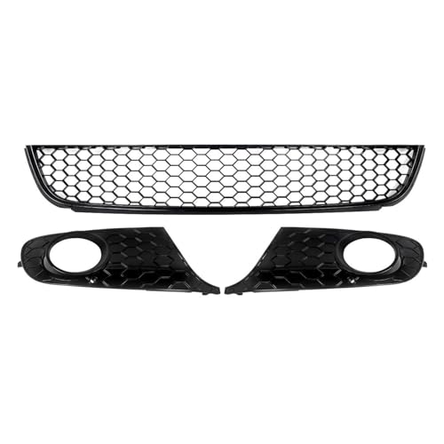 Calandre pour Golf MK6 double lamelles plastique noir anti-impact avec grille antibrouillard avant