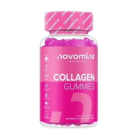 Collagen Gummies - Marine Collagen Gummies - Superior Type 1 Hydrolysed Collagen - Infused with Biotin, Vitamin C and Hyaluronic Acid - by Novomins Cover