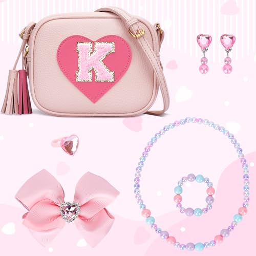 Image of KKXIU Birthday Gifts for Girls Initial Toddler Purse Cute Kids Crossbody Bag