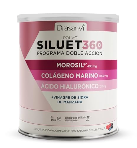 SILUET 360 | Perder peso | Colageno Hidrolizado Puro | MOROSIL | Acido Hialuronico | Vinagre de manzana | Quemagrasas potente para adelgazar | Piel Saludable | 30 días | Drasanvi