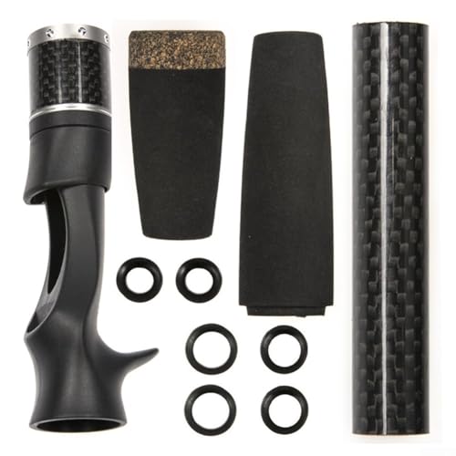 Carrete de agarre trasero de corcho dividido para construcción de cañas de pescar, plástico ACS antideslizante, mango EVA, color negro
