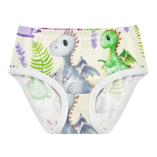 Girls Underwear Toddler 2t Cotton Girl Panties Cute Animals Briefs Underpants Cute Cartoon Dragons Beige