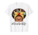 African American Black Teacher Life Messy Bun School T-Shirt