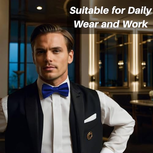 AHLPO Elegante Herren Fliege - Hochwertig, Mit Haken Verstellbar, Fliege Anzug für Hochzeit Party Feiern Büro Geschenk, Fliegen für Herren Damen Jungen, Fliege Weiß