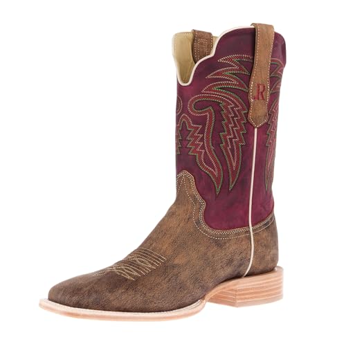 Men`s Tan Nubuck Camel 11In Vella Rosa Top Cowboy Boot