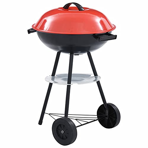 LAPOOH Barbacoa portátil de carbón con Ruedas, Barbacoas De Carbon Y Leña, Barbacoa Portatil, Barbacoas Terrazas Pisos, Parrilla Barbacoa, Barbacoas Exterior, XXL 44 cm