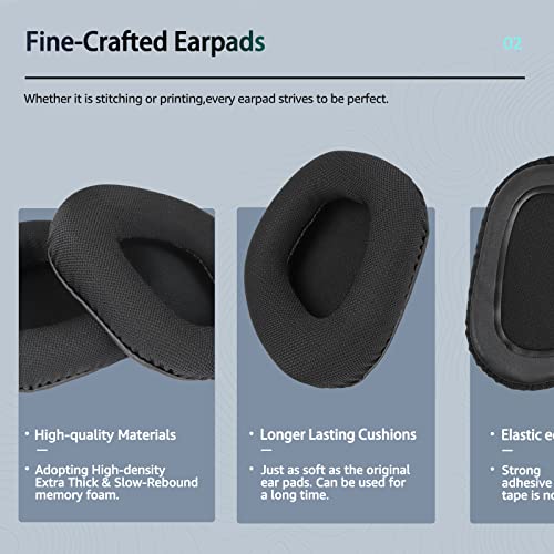 Almohadillas para auriculares Fabric Earpads para Corsair Void (Pro/Elite/V2/RGB/SE/USB) - Negro miniatura 4