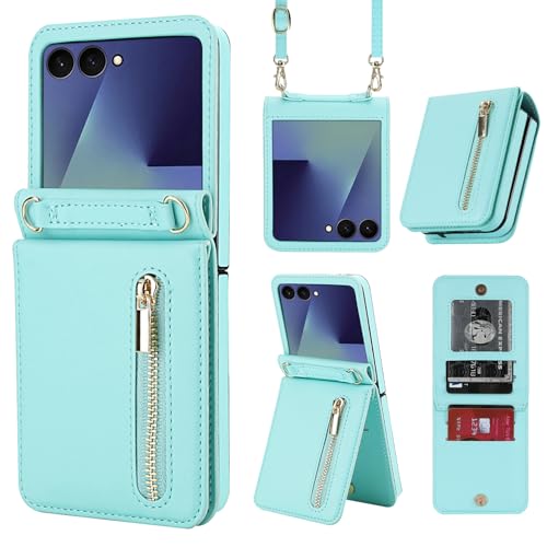 Porte-cartes multifonction anti-perte avec étui portefeuille pour Samsung Galaxy Z Flip 7