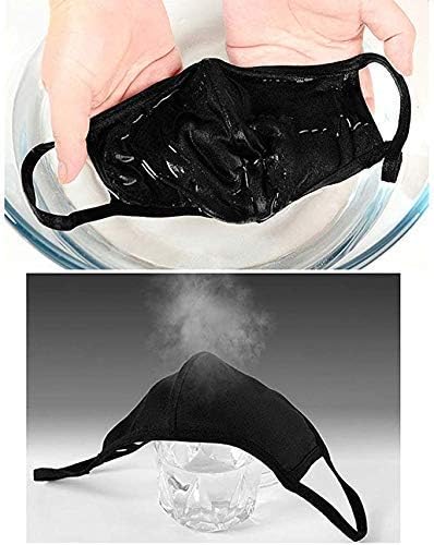Miniatura 6 de Forno Paquete de 5 mascarillas faciales unisex con puente nasal ajustable, algodón negro, tela lavable y reutilizable para adultos