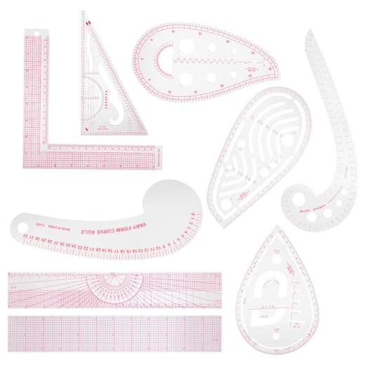 9 Piezas Regla métrica Francesa, Recortadora de Ropa Curva de plástico Regla de Costura. Adecuada para Costura Confección Patrón Diseño Dibujo Elaboración de Plantillas. Reglas de costura patronaje