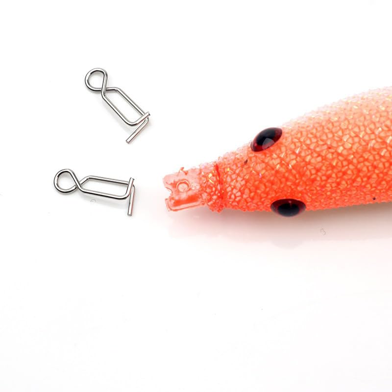 200 piezas Clips de bloqueo rápido de acero inoxidable para pesca miniatura 4