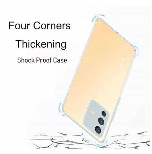 Image of Lustree Compatible with vivo V23 5G Back Cover| Clear + TPU Case with 4 Corner Air Cushion Protection & Camera Protection | Slim& Stylus Cover for vivo V23 5G