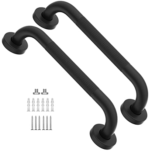 12 Inch Anti Slip Shower Grab Bar Oil Rubbed Black, Munzong Bathroom Grab Bar, Knurled Bathroom Balance Bar,Safety Hand Rail Support Handicap Elderly Injury Senior Assist Bath Handle #TOP22