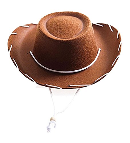 image for Funny Party Hats Kids Cowboy Hat – Brown Felt Cowboy Hat & Bandana 