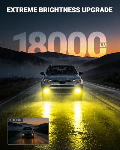 Image of SEALIGHT H11 /H16 /H8 Yellow LED Fog Light Bulb, 18000LM Ultra Bright Yellow Fog Lights, IP68 Waterproof Injection Sealed,Long Lifespan 80000 Hours, 1:1 Mini Size Easy Install, Pack of 2