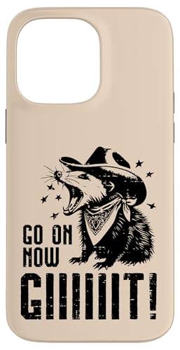 Opossum Cowboy Go On Git Funny Possum ���[���A �����Y ���f�B�[�X �L�b�Y �X�}�z�P�[�X iPhone 14 Pro Max �p