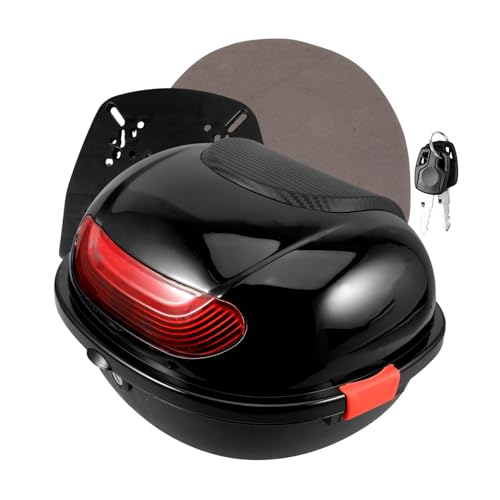 ABOOFAN Baúl De Motocicleta Negro con Base Caja De Almacenamiento para Baúl Superior Trasero para Viajes Moto y Ciclomotor