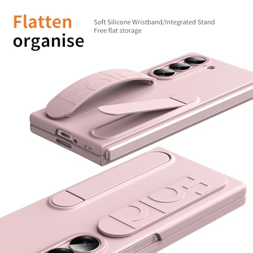 Protection Écran Intégrée Coque Z Fold 6 Fine Robuste Rose Antichoc Dragonne